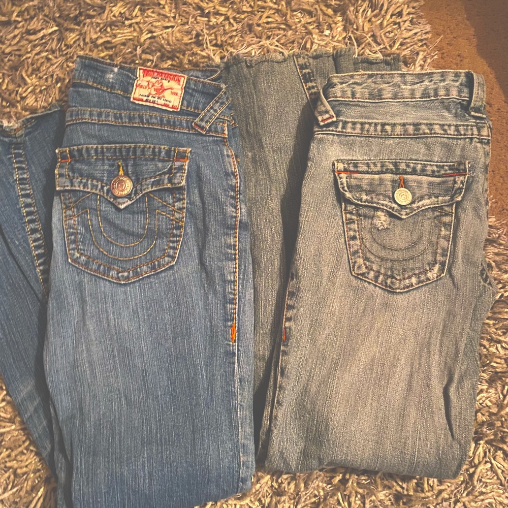 2 pair true religion jeans size 26